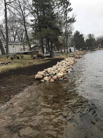 shoreline riprap long lake hillman mn 3